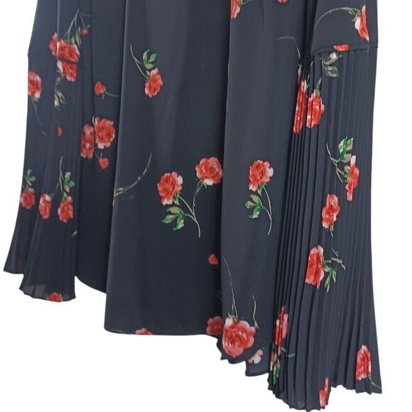 Lauren Ralph Lauren Black Sz L Romantic Cottagecore Boho Floral Bell Sleeve Top - Picture 5 of 10